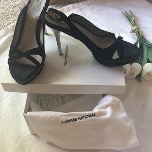 COSTUME NATIONAL Mirror Heel Suede Pumps